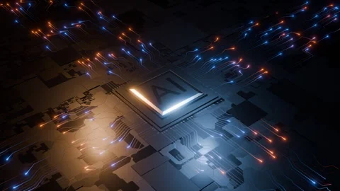 CPU Core AI Technology Stock Footage 309864543