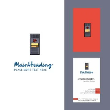 CPU Creative Logo and business card. vertical Design Vector Stock Illustration