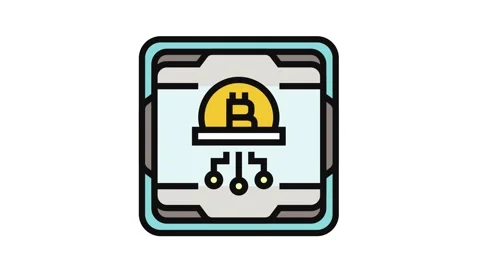 Cpu cryptocurrency mining color icon animation Stock Footage 326109584