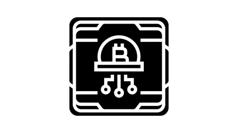 Cpu cryptocurrency mining glyph icon animation Stock Footage 326146768