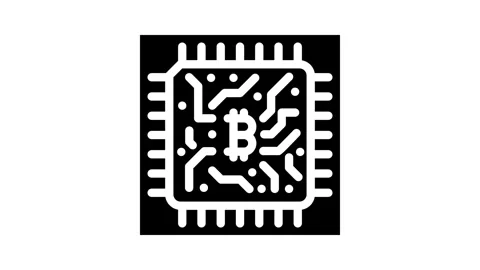 Cpu cryptocurrency mining glyph icon animation Stock Footage 326737470