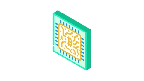 Cpu cryptocurrency mining isometric icon animation Stock Footage 327282445