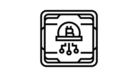 Cpu cryptocurrency mining line icon animation Stock Footage 326126907