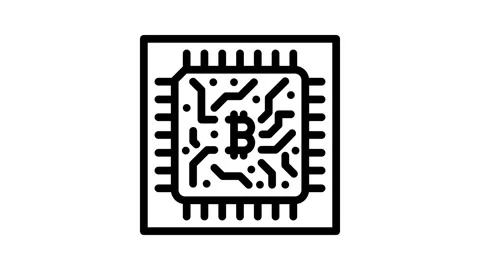 Cpu cryptocurrency mining line icon animation Stock Footage 326753237