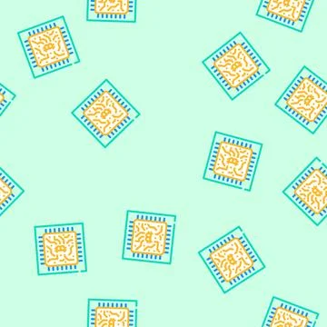 Cpu cryptocurrency mining vector seamless pattern Stock Illustration