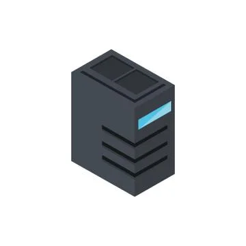 Cpu data technology hardware device computer isometric Stock Illustration