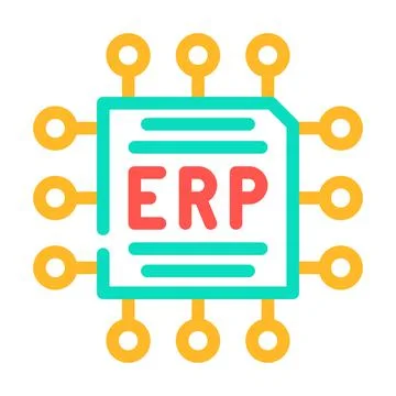 Cpu enterprise resource planning color icon vector illustration Stockillustratie