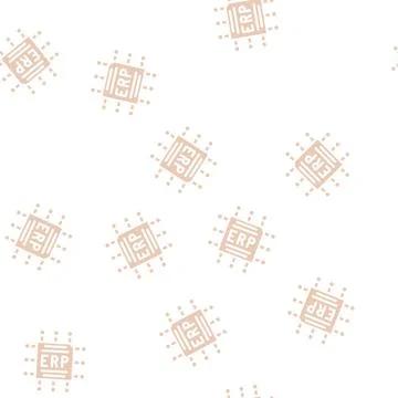 Cpu enterprise resource planning glyph vector seamless pattern 库存插图