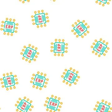 Cpu enterprise resource planning vector seamless pattern 库存插图