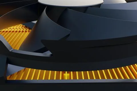 CPU fan. Cooling ventilation system for computer. 3d rendering Stock Illustration