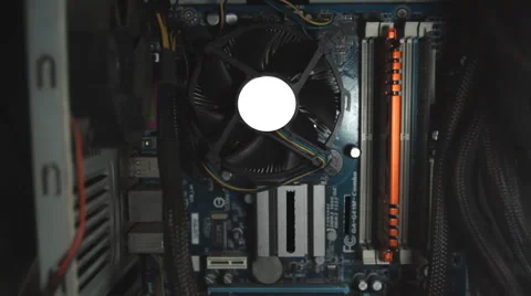 Cpu fan , motherboard inside computer Stock-Footage 60633241