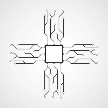 CPU flat icon. Vector illustration. Illustrazione stock