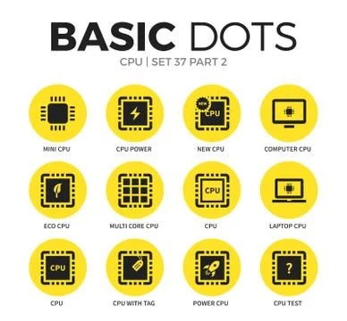 CPU flat icons vector set Stock-Illustration