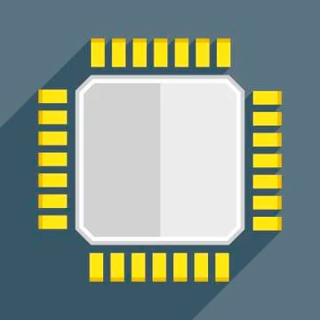 Cpu flat Stock Illustration