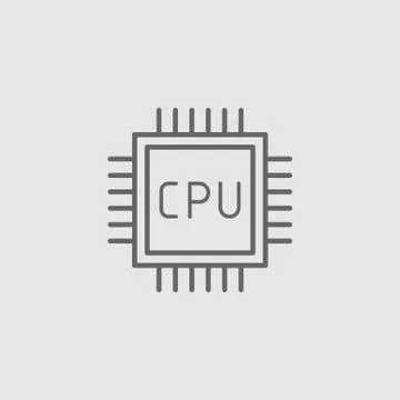 CPU. Flat vector icon Stock Illustration
