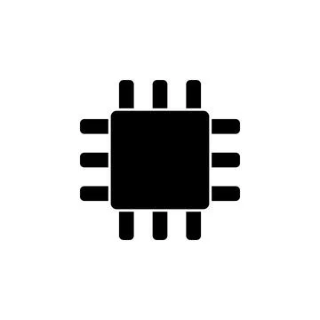CPU Flat Vector Icon Stock Illustration