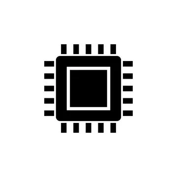 CPU Flat Vector Icon Stock Illustration