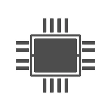CPU flat vector web icon or sign Stock Illustration
