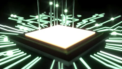 CPU GPU processor chip computer bg able to loop endless Stock Footage 336737540