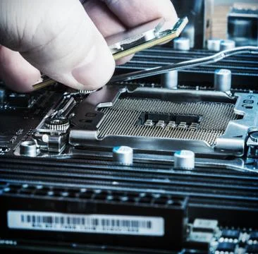 CPU in hand 스톡 사진