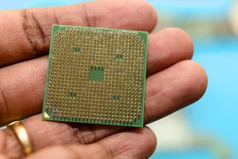 CPU in Hand 스톡 사진