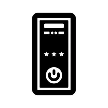 CPU Hardware, Case, PC, Desktop Equipment Icon Stock Illustration
