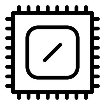 Cpu hardware icon, outline style Stock Illustration