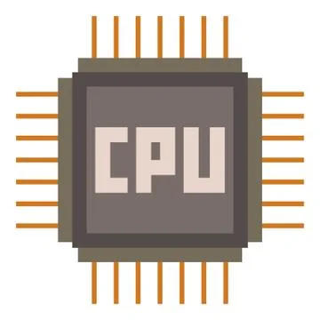CPU icon, cartoon style Stock Illustration