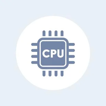 CPU icon, central processing unit, electronic circuit, processor, chipset iso イラスト素材