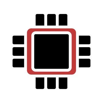 CPU Icon. Central Processing Unit. Technology, Computer, Electronics. イラスト素材