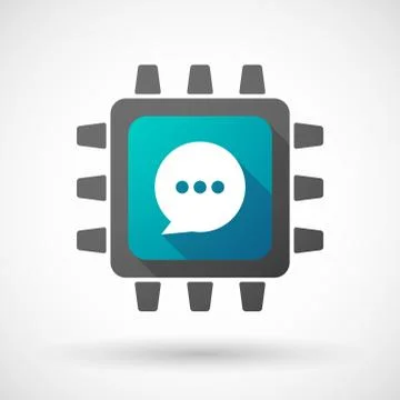 CPU icon with a comic balloon Stockillustratie