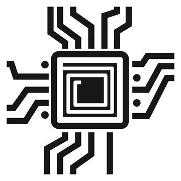 Cpu icon. Computer technology symbol. Microchip sign Stock-Illustration