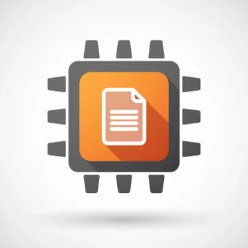 CPU icon with a document Illustrazione stock
