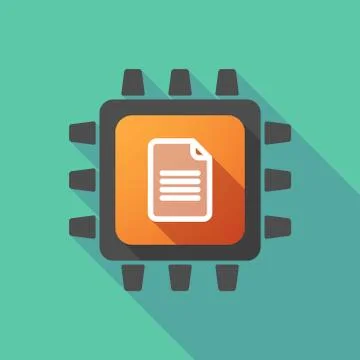 CPU icon with a document イラスト素材