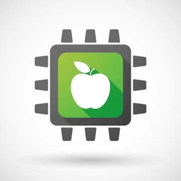 CPU icon with a fruit Illustrazione stock