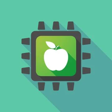 CPU icon with a fruit Illustrazione stock