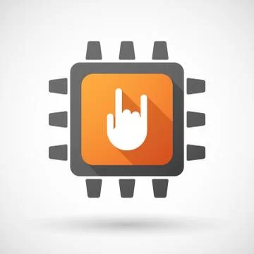 CPU icon with a hand Stock Illustration