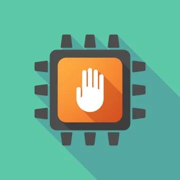 CPU icon with a hand Illustrazione stock