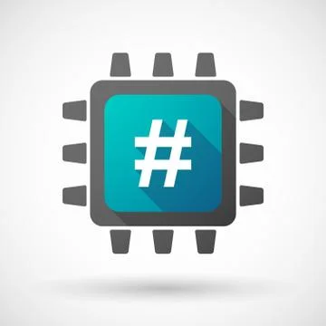 CPU icon with a hash tag Stock Illustration