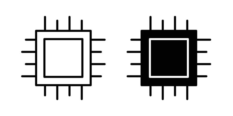 CPU icon illustration. Pixel perfect vector graphics 스톡 일러스트