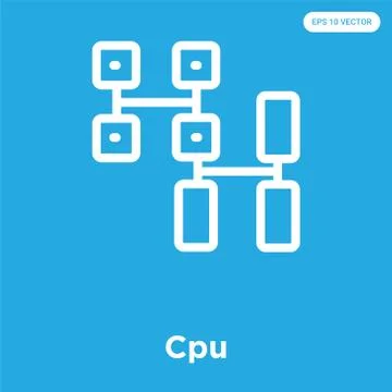 Cpu icon isolated on blue background Illustrazione stock gratuita