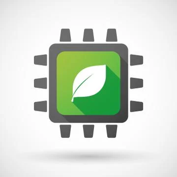 CPU icon with a leaf Stock Illustration