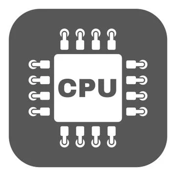 The cpu icon. Microprocessor and processor symbol. Flat 库存插图