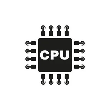 The cpu icon. Microprocessor and processor symbol. Flat 库存插图