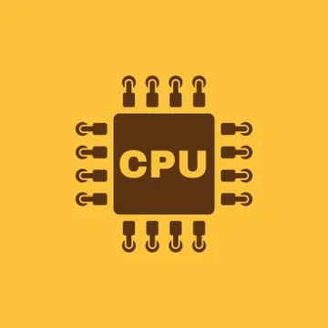The cpu icon. Microprocessor and processor symbol. Flat 库存插图