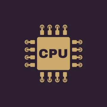 The cpu icon. Microprocessor and processor symbol. Flat 库存插图