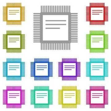 CPU icon in multi color. Simple glyph vector of Technology set for UI and UX, Stockillustratie