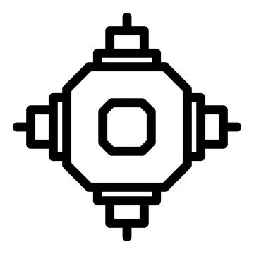 Cpu icon, outline style Stock Illustration