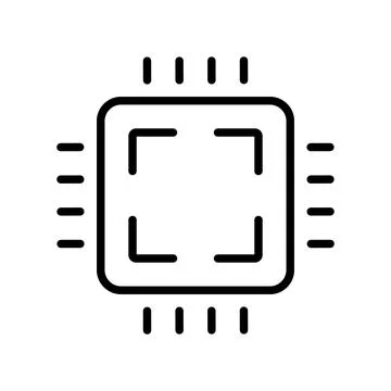 CPU icon. Semiconductor chip. Vector. Stock Illustration