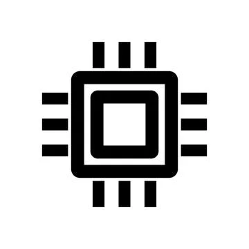 CPU icon. Semiconductor industry. Chip. Vector. Stockillustratie